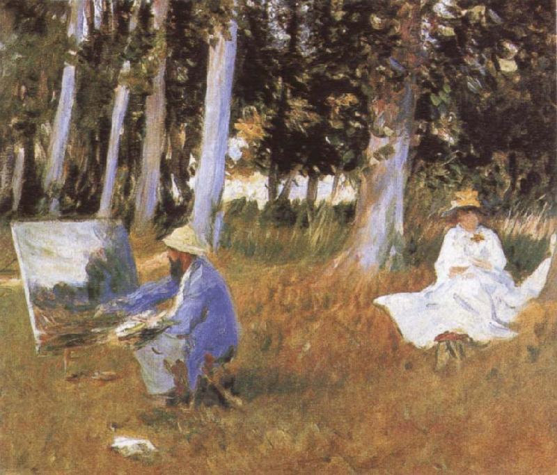 John Singer Sargent Claude Monet Painting at the Edge of a wood